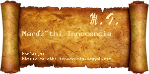 Maróthi Innocencia névjegykártya